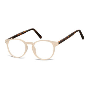 CP109E Gafas café brillante en ángulo 3/4